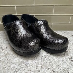 Dansko Multicolor Pattern Leather Clogs